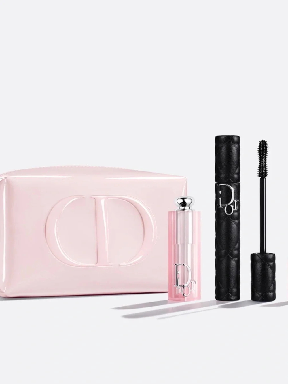 Dior Lip Set with Soft Pink Lipstick, Pink Gloss & Black Mascara